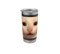 Funny Surprised White Kitten Cat Blurry Meme Stainless Steel Insulated Tumbler