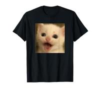 Funny Surprised White Kitten Cat Blurry Photo Meme T-Shirt