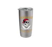 Funny Surrender Your Booty Pirate Flag Skull Jolly Roger Stainless Steel Insulated Tumbler
