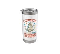 Funny Survived Great 2025 Government Shutdown Humor Touch Stainless Steel Insulated Tumbler