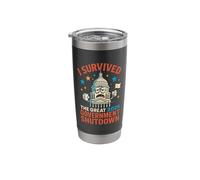 Funny Survived Great 2025 Government Shutdown Humor Touch Stainless Steel Insulated Tumbler