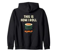 Funny Sushi Skateboarding This Is How I Roll Zip Hoodie