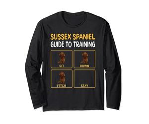 Funny Sussex Spaniel Guide To Training Dog Obedience Long Sleeve T-Shirt