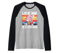 Funny Swap Lick Me Til Ice Cream Embarrassing Raglan Baseball Tee
