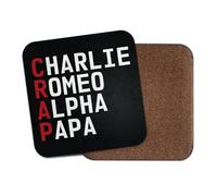 Funny Swear Words Square Coaster - NATO Alphabet Rude Insults Phonetic Military Idiot Army Joke Travel Dad Friend Kitchen Drink #82775
