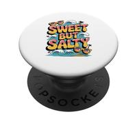Funny Sweet But Salty Oceans Vibes Beach Summer Waves Vacay PopSockets Adhesive PopGrip