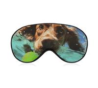 Funny Swimming Dog Sleeping Mask, Light Blocking Eye Mask, Comfortable and Soft, Eye Cover with Elastic Band, Suitable for Men and Women, Suitable for Travel/Sleeping