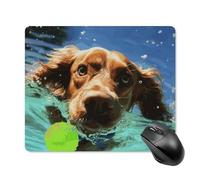 Funny Swimming Dog Square Mouse Pad Portable Computer Mousepad with Non-Slip Rubber Base 18 * 22cm Ultra-Thin Gaming Mouse Mat for Computer Laptop Office Desk Accessories