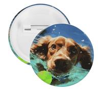 Funny Swimming Dog Tinplate Badge 20PCS Personalized Round Brooch Large Craft Button Suitable for Teachers, Nurses, Doctors, Staff, Party Gift Accessories