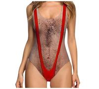 Funny Swimsuit for Women UK Clearance Novelty 3D Print One-Piece Swimsuits Sexy Backless Swimming Costumes Ladies Ruched Tummy Control Swimwear Swim Set Beach Bathing Suit Beachwear Size S-XXL