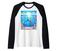 Funny Symphony aero Dolphins Aqua Meme Raglan Baseball Tee