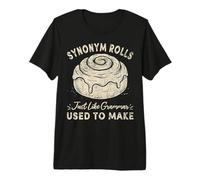 Funny Synonym Rolls Pun Cinnamon Roll Grammar Teacher Humor Premium T-Shirt