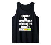 Funny Sysadmin Uptime Joke, IT Guy Server Humor Tank Top