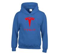 Funny T E S L A Motors Elon Musk Electric Cars Trendy Unisex Adult and Kids Hoodies Royal