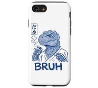 Funny T-rex Bruh Japanese Text Daru Anime Line Art Ironic Case for iPhone SE (2020) / 7/8