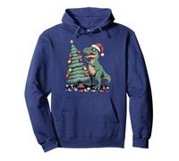 Funny T-Rex Christmas Tree - Cute Clumsy T Rex Santa Xmas Pullover Hoodie