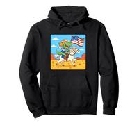 Funny T-Rex Cowboy Riding Horse Graphic- Western Dinosaur Pullover Hoodie