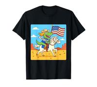 Funny T-Rex Cowboy Riding Horse Graphic- Western Dinosaur T-Shirt