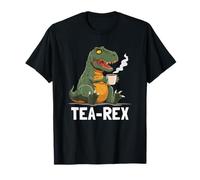 Funny T-Rex Dino Drinking Tea T-Shirt