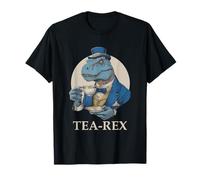 Funny T-Rex Dino Drinking Tea T-Shirt