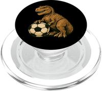 Funny T-Rex Dinosaur With Soccer PopSockets PopGrip for MagSafe