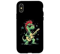 Funny T-Rex Dinosaurs with cool electric Guitar Case for iPhone X/XS
