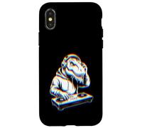 Funny T-Rex DJ With Headphones and Turntable Case for iPhone X/XS