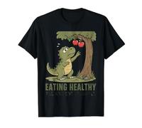 Funny T-Rex Eating Healthy Ancient Struggle Value Graphic T-Shirt