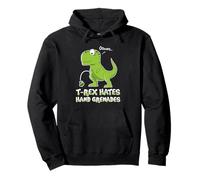 Funny T Rex Hates Hand Grenades Shirt - Military Joke Gift Pullover Hoodie
