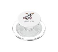 Funny T-Rex Red White & Feral Unstoppable T-Rex Hot Dog PopSockets PopGrip for MagSafe