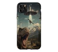 Funny T-Rex Selfie UFO Alien Forest Chase Dinosaur Abduction Case for iPhone 11 Pro Max