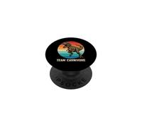 Funny T Rex Team Carnivore Dinosaur Retro Sunset PopSockets Adhesive PopGrip