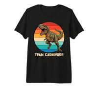 Funny T Rex Team Carnivore Dinosaur Retro Sunset Premium T-Shirt