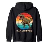 Funny T Rex Team Carnivore Dinosaur Retro Sunset Zip Hoodie