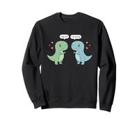 Funny T Rex Valentine Couple Hug Me Meme Dinosaur Love Pixel Sweatshirt
