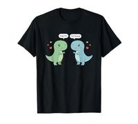 Funny T Rex Valentine Couple Hug Me Meme Dinosaur Love Pixel T-Shirt