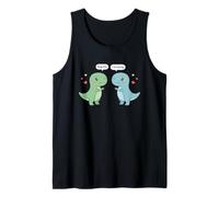 Funny T Rex Valentine Couple Hug Me Meme Dinosaur Love Pixel Tank Top