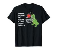 Funny T Rex Volleyball Block Humor Player Design T-Shirt