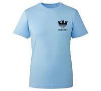 Funny t Shirt Adicats T Shirt Printed Novelty Black Cat Beautiful Left Chest Design Dress Up Gift Unisex Kids Adult Tee Top(Sky, S)