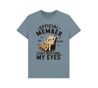 Funny T-Shirt - Just Resting My Eyes Graphic Tee for Sleep Lovers, Funny Gift, Pun Tee, Joke, Napping Stone Blue