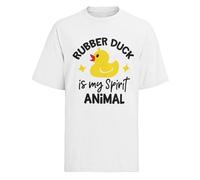 Funny T Shirt Rubber Duck is My Spirit Animal Immature Childish Novelty Slogan White/XL