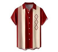 Funny T Shirts for Men, Men's Shirts Long Sleeve Striped Casual Shirt Button Down Regular Fit Tops, Long Lasting Comfort Top for Men Printed Palmshadow Clothing Family Cruise Shirts Blouse