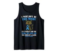Funny T1D Cat Diabetes Type 1 Low Blood Sugar face Tank Top
