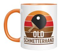 Funny Table Tennis Mug | Old Butterfly Hand Retro Design | Gift Idea for Husband, Father, Grandpa