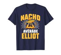 Funny Taco Personalized Name Nacho Average Elliot T-Shirt, Men, Navy Blue, Small