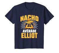 Funny Taco Personalized Name Nacho Average Elliot T-Shirt, Youth, Navy Blue, Large