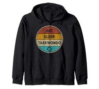 Funny Taekwondo Retro Vintage - Eat Sleep Taekwondo Repeat Zip Hoodie