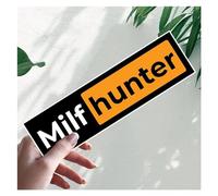 Funny Tagline Milf Hunter Stickers Motorcycle Vinyl Decal Waterproof Windshield Auto Accessories #S90254 (Color : S90254 PVC, Size : 17CM)