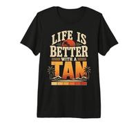 Funny Tanning Life is Better with A Tan Self Spray Beauty Premium T-Shirt