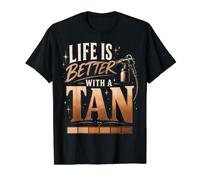 Funny Tanning Life is Better with A Tan Self Spray Beauty Value Graphic T-Shirt, Men, Black, M